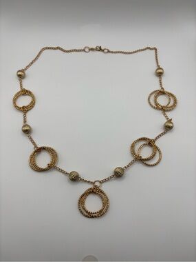 Elegant Gold Double-Ring Necklace